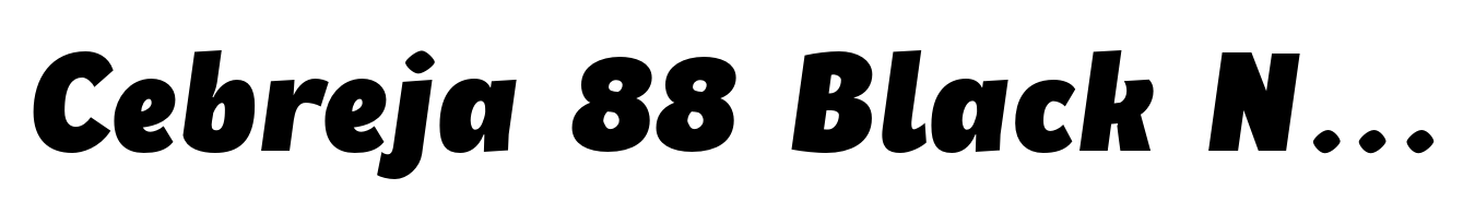 Cebreja 88 Black Narrow Italic